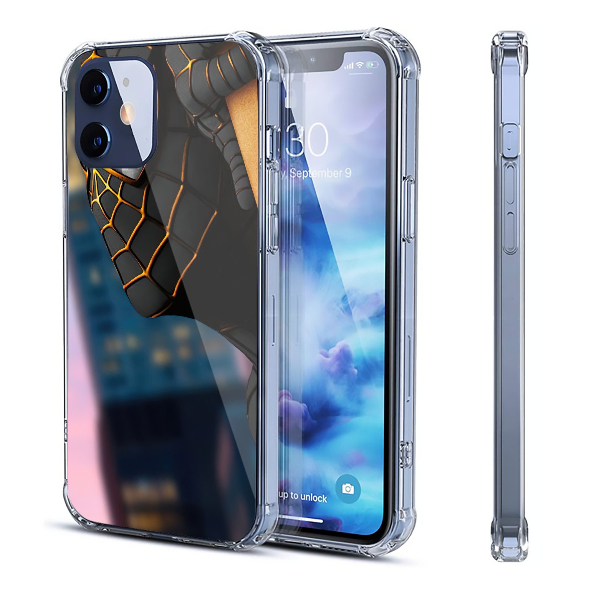 （画像用） Spider Man スパイダーマン 【iPhone 12シリーズ対応】透明スマホケース（クリアソフトケース）